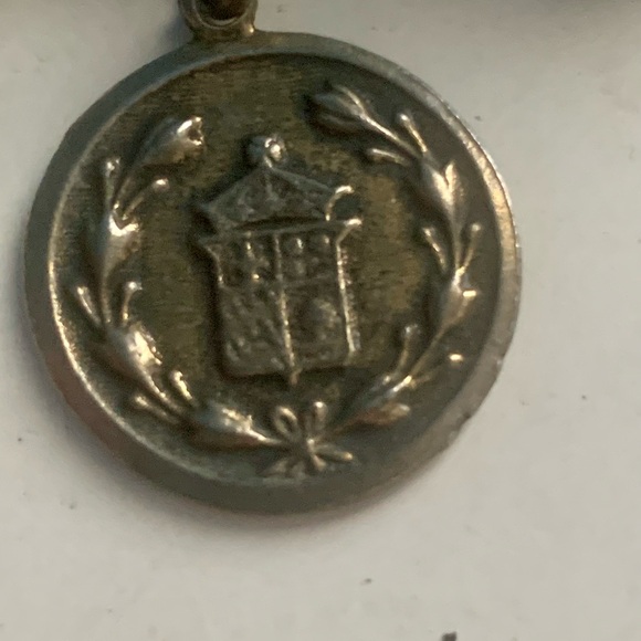 VTG Antique Silver Coin Multi Color Stones Charm Bracelet Unique - Picture 4 of 10